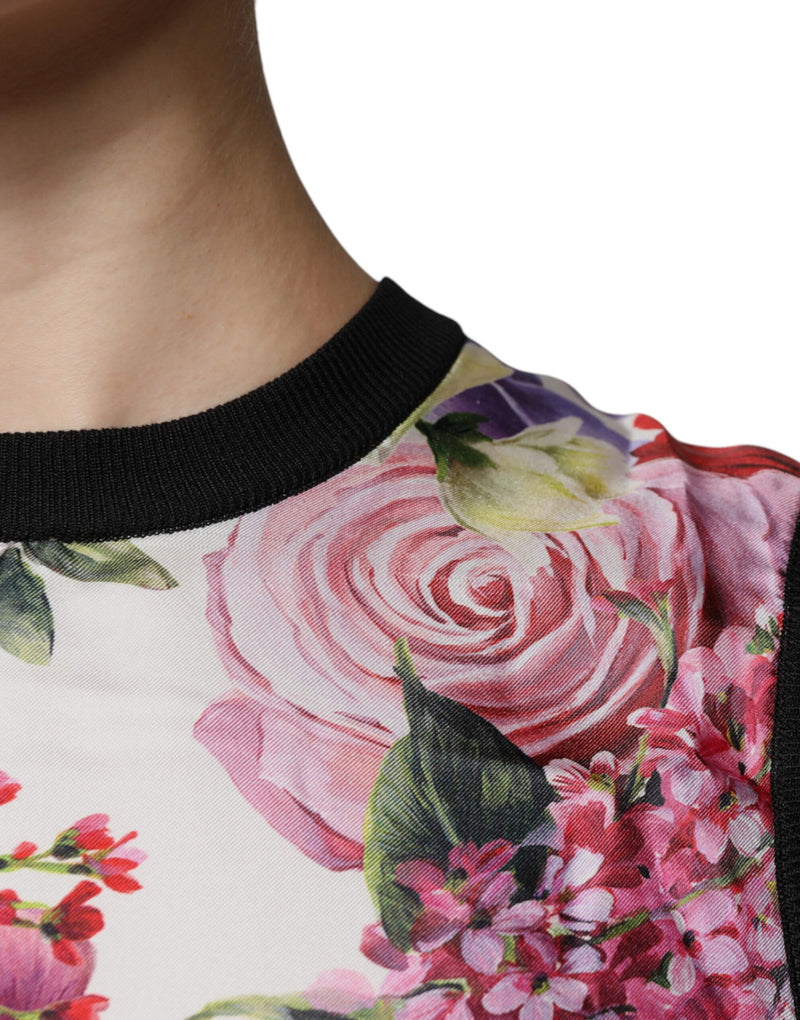 Dolce & Gabbana Multicolor Floral Silk Sleeveless Tank Top