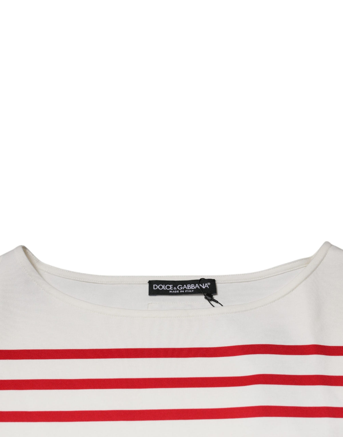 Dolce & Gabbana Top Long Manches Rayures Blanc Rouge