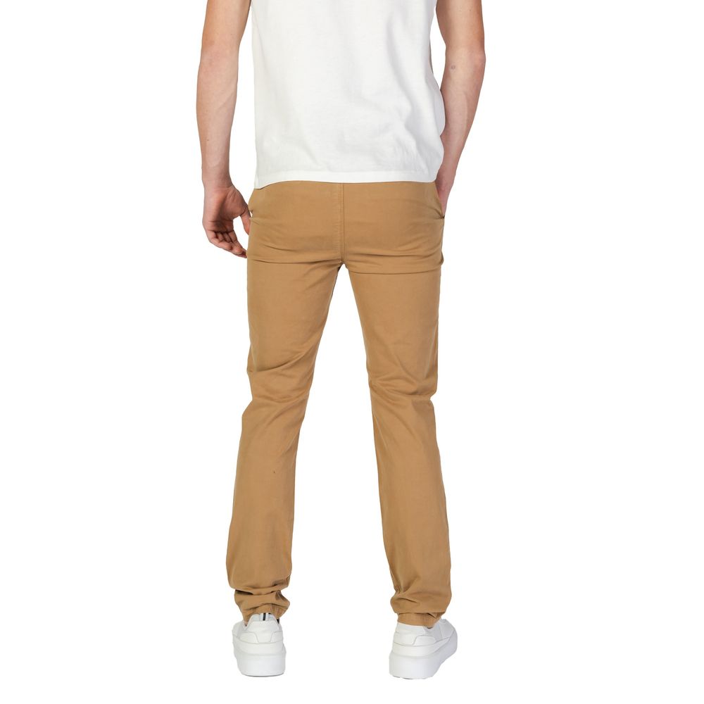 Pantalon skinny en coton beige Superdry