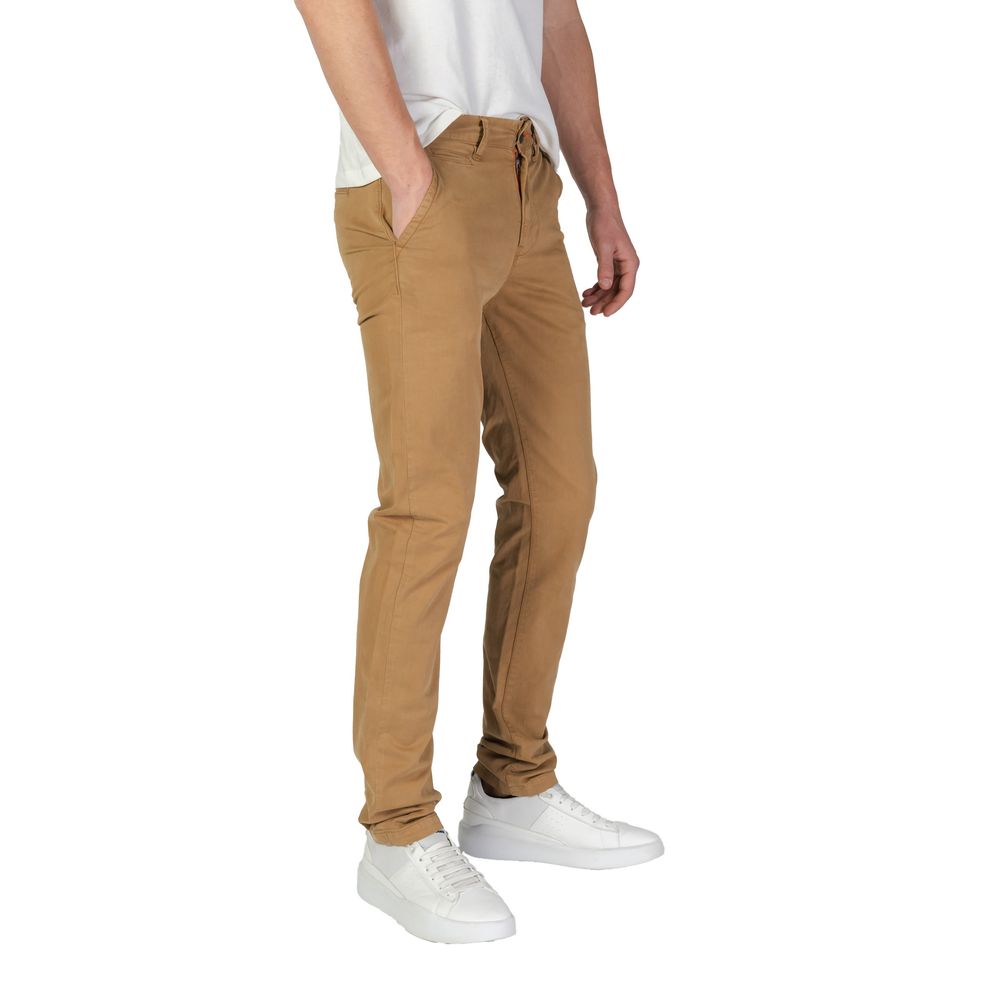 Pantalon skinny en coton beige Superdry