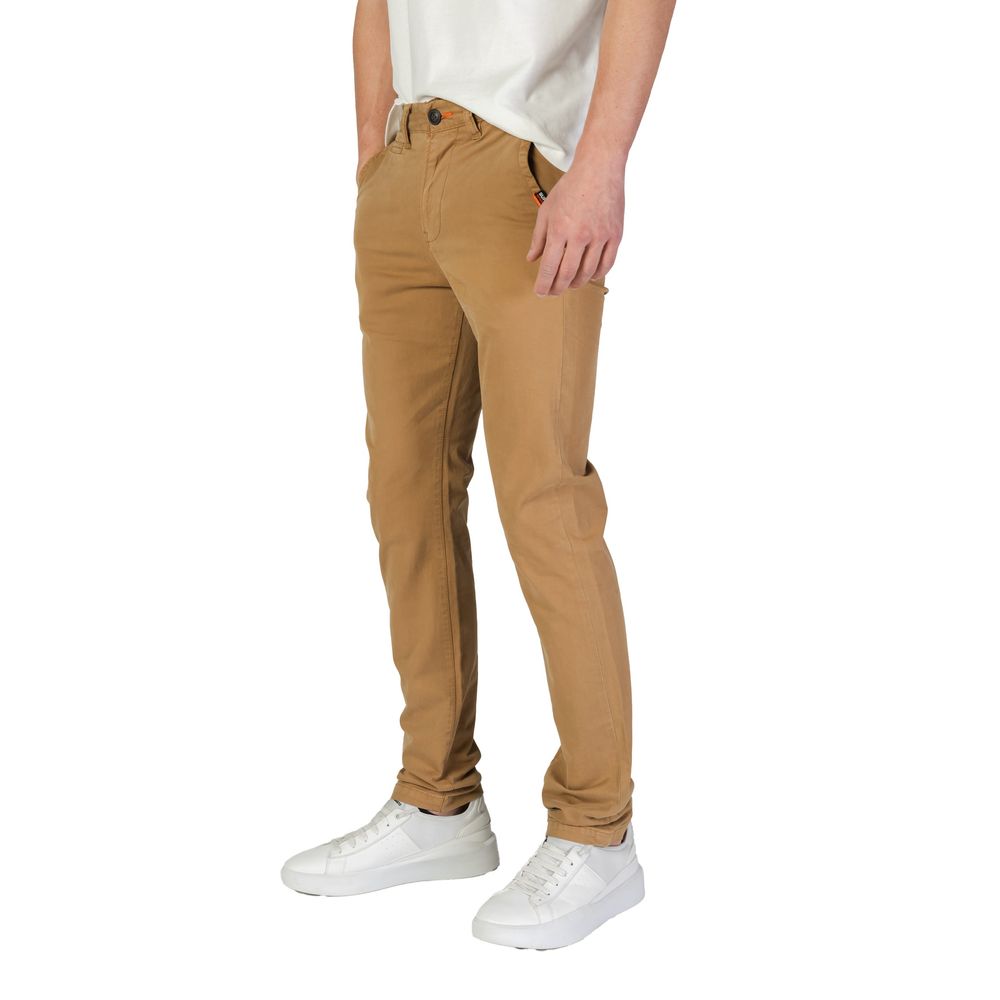 Pantalon skinny en coton beige Superdry