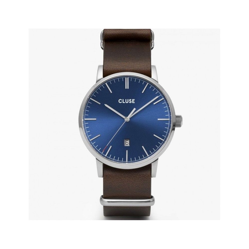 Montre Cluse en cuir marron