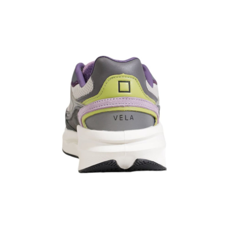 D.A.T.E Vela Sneakers pour Femmes en Tissu Gris Coloré