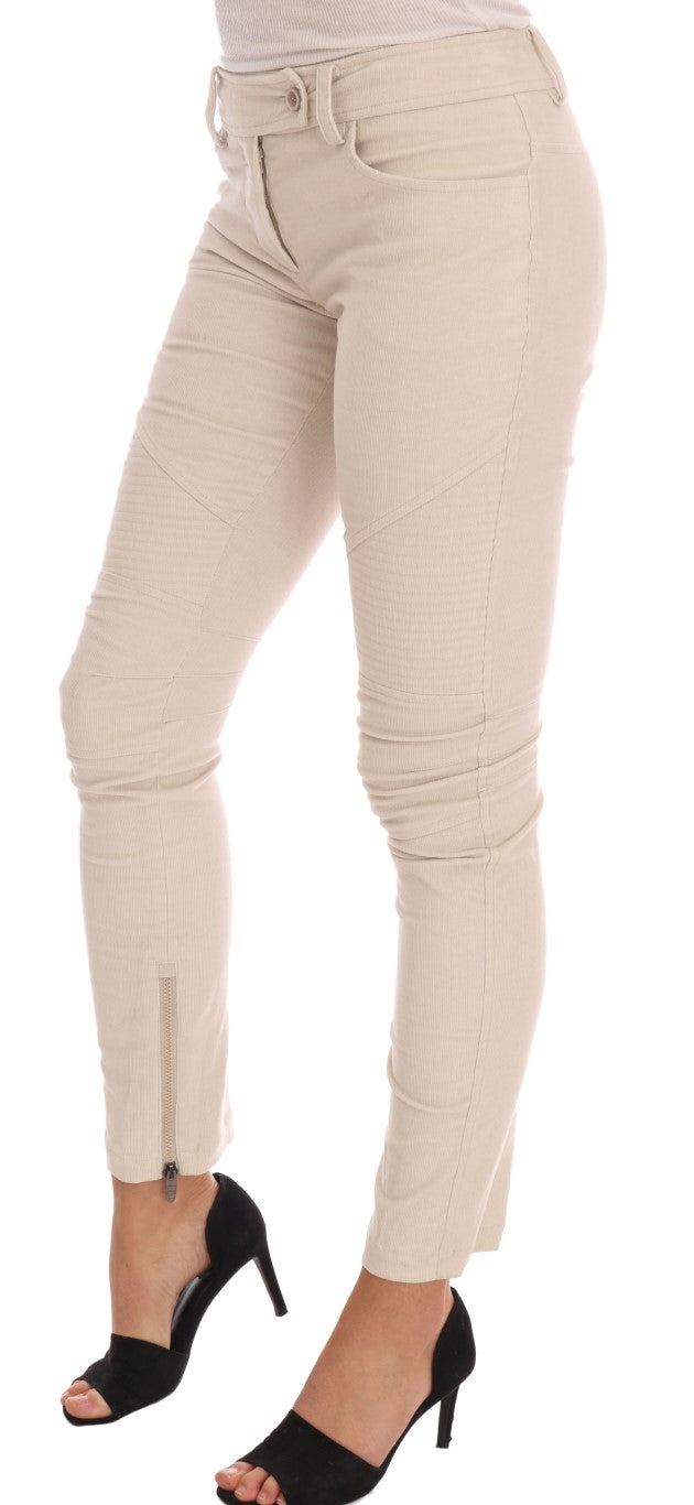 Jean slim beige Ermanno Scervino en velours côtelé