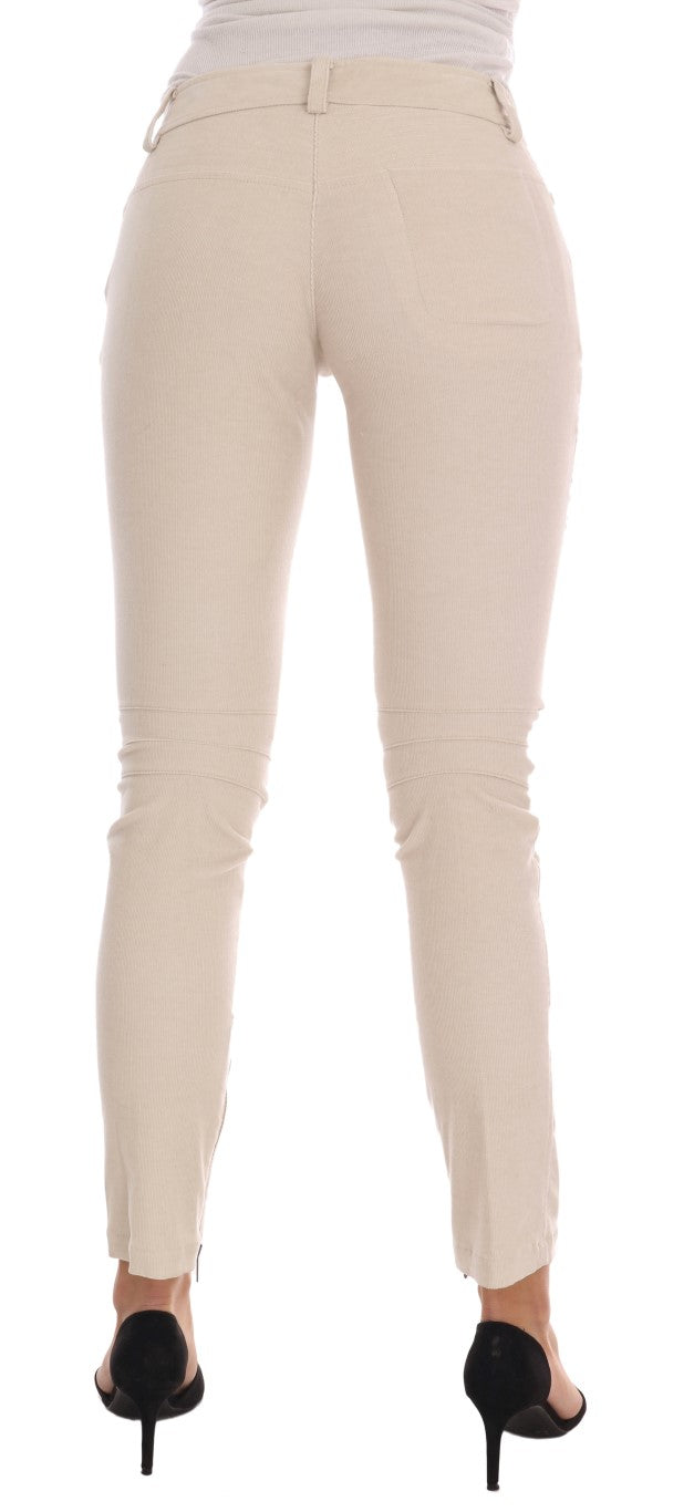 Jean slim beige Ermanno Scervino en velours côtelé