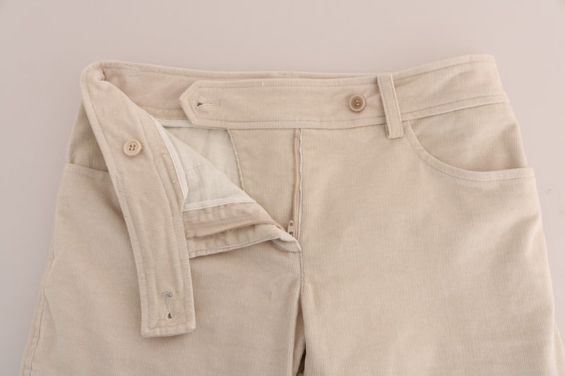 Jean slim beige Ermanno Scervino en velours côtelé