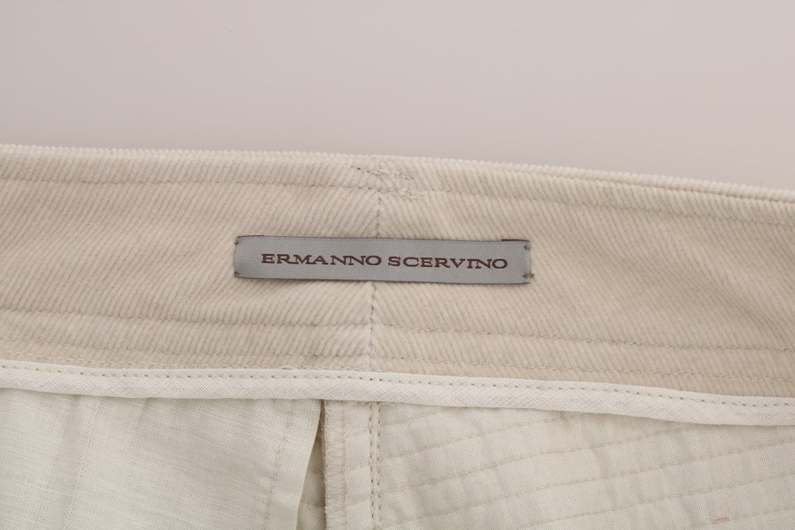 Jean slim beige Ermanno Scervino en velours côtelé