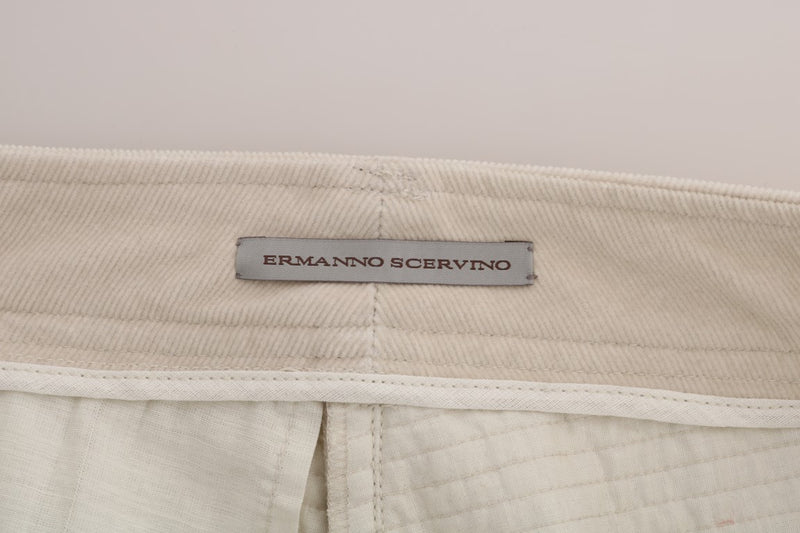 Jean slim beige Ermanno Scervino en velours côtelé