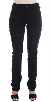 Jean John Galliano en denim de coton noir stretch coupe classique