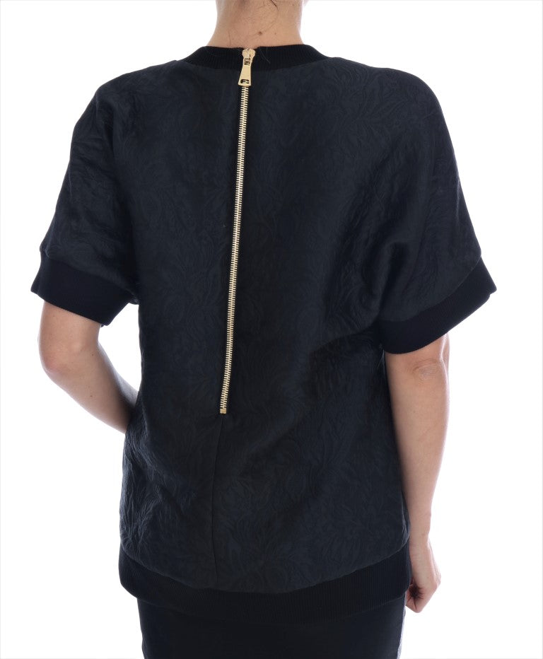 Pull cocktail Dolce &amp; Gabbana en brocart noir et cristaux