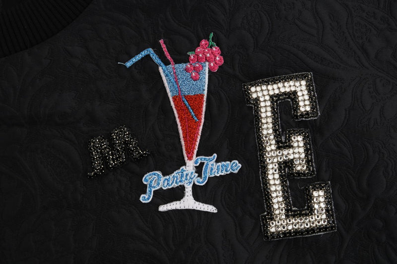Pull cocktail Dolce &amp; Gabbana en brocart noir et cristaux