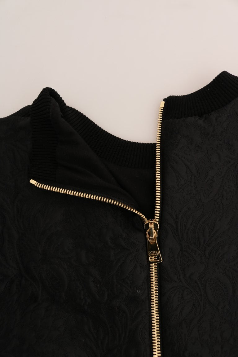 Pull cocktail Dolce &amp; Gabbana en brocart noir et cristaux