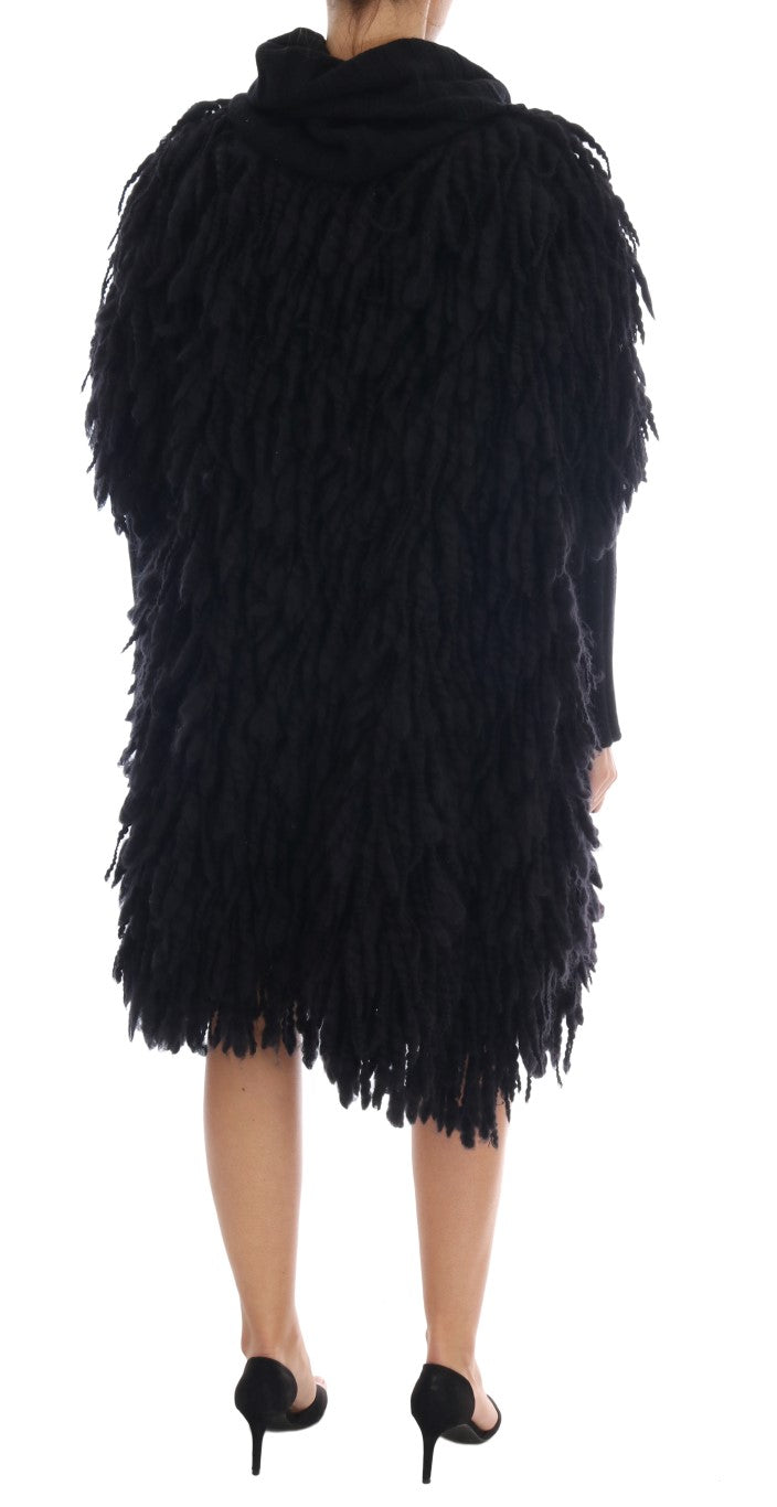 Pull en laine à franges noires Dolce &amp; Gabbana