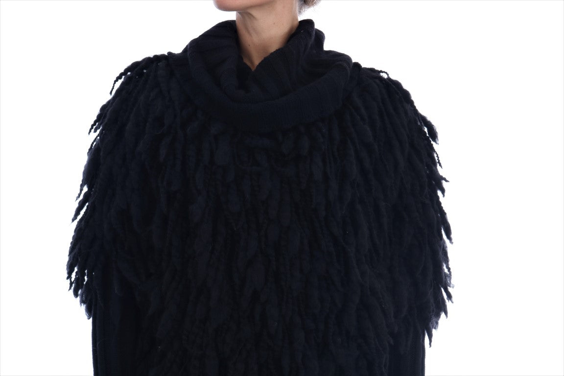 Pull en laine à franges noires Dolce &amp; Gabbana