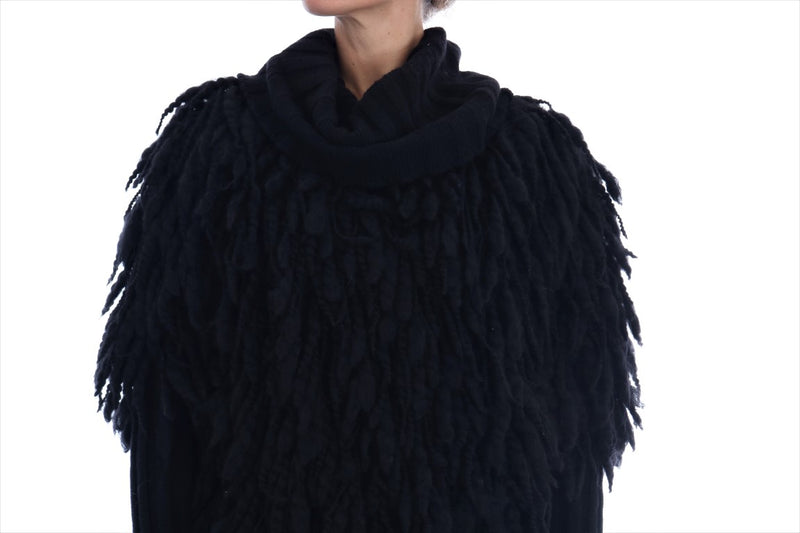 Pull en laine à franges noires Dolce &amp; Gabbana