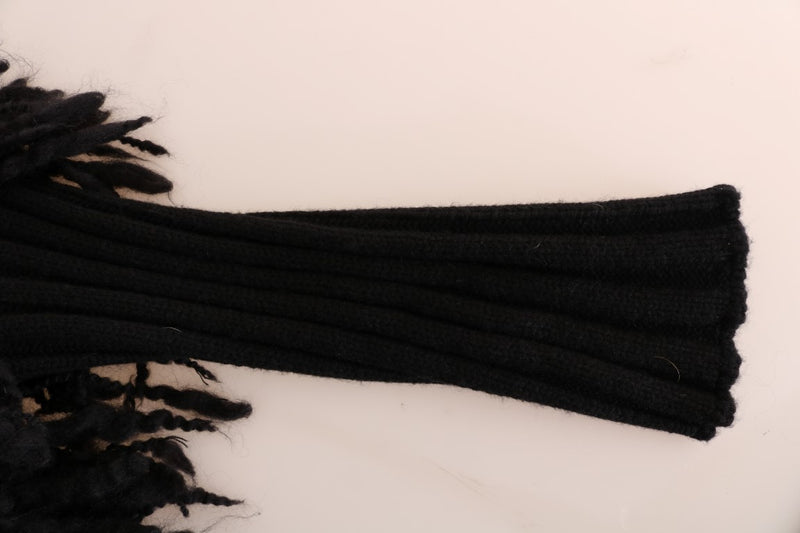 Pull en laine à franges noires Dolce &amp; Gabbana