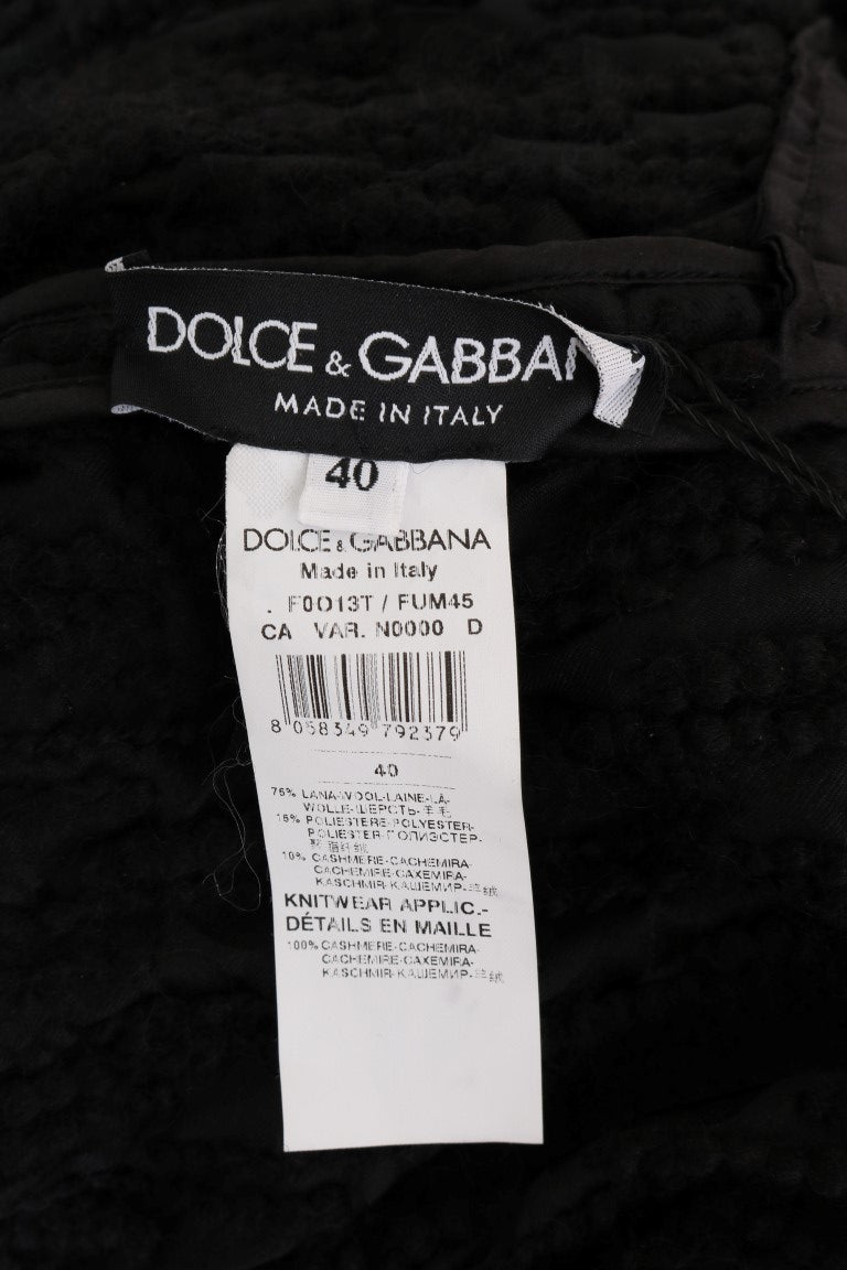Pull en laine à franges noires Dolce &amp; Gabbana
