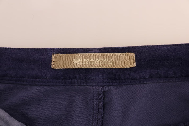 Ermanno Scervino Pantalon bootcut stretch en velours côtelé violet