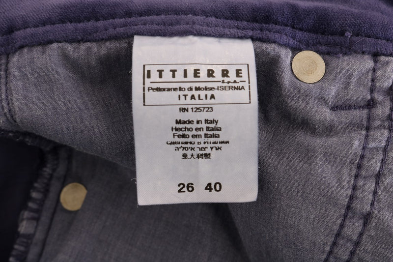 Ermanno Scervino Pantalon bootcut stretch en velours côtelé violet