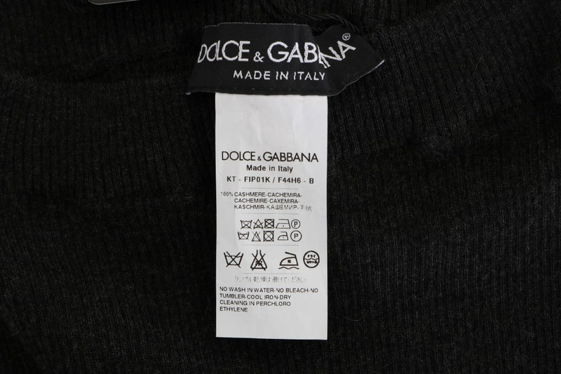 Collants côtelés extensibles en cachemire gris Dolce &amp; Gabbana