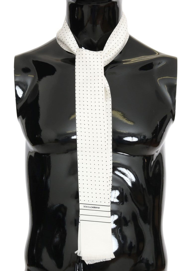 Foulard fin en soie à pois blancs Dolce &amp; Gabbana