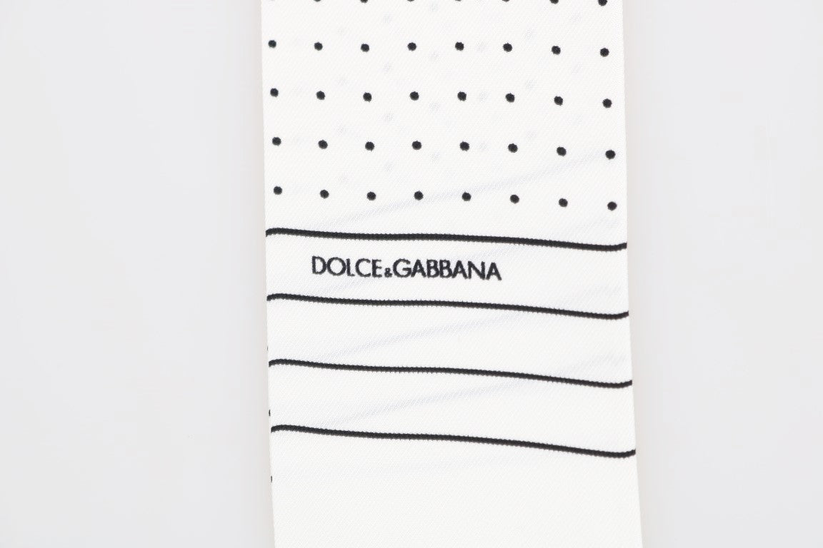 Foulard fin en soie à pois blancs Dolce &amp; Gabbana