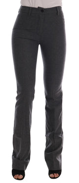 Pantalon slim en laine stretch grise Ermanno Scervino