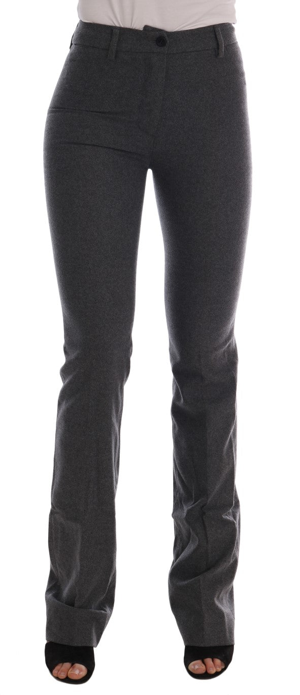 Pantalon slim en laine stretch grise Ermanno Scervino