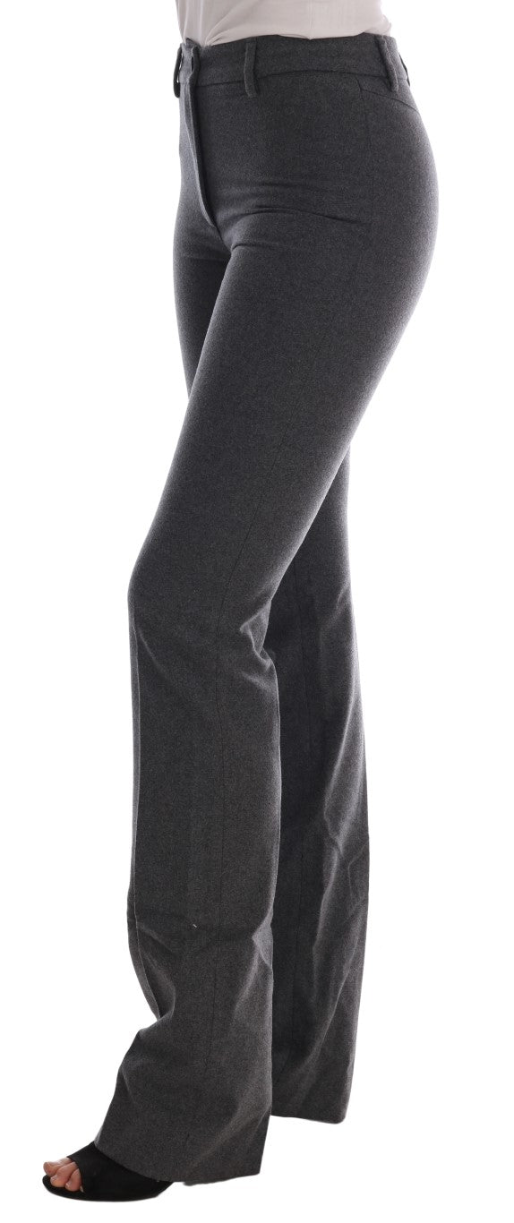 Pantalon slim en laine stretch grise Ermanno Scervino