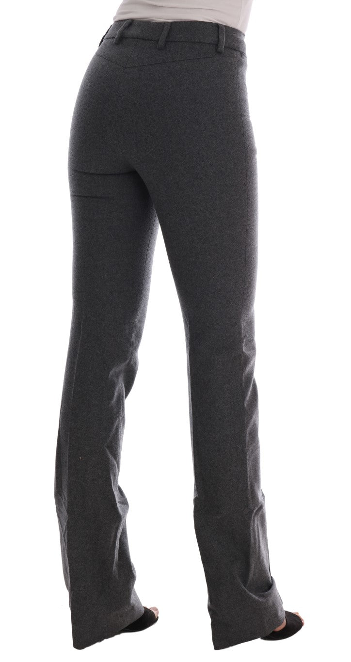 Pantalon slim en laine stretch grise Ermanno Scervino