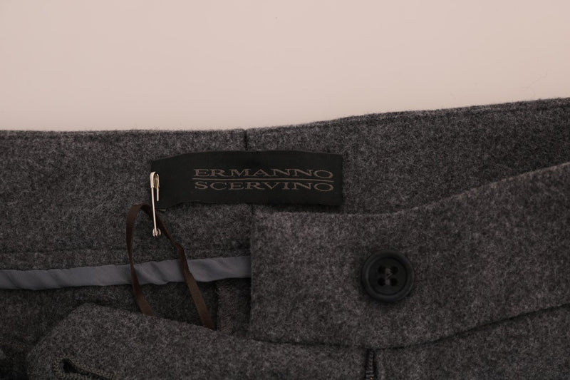 Pantalon slim en laine stretch grise Ermanno Scervino