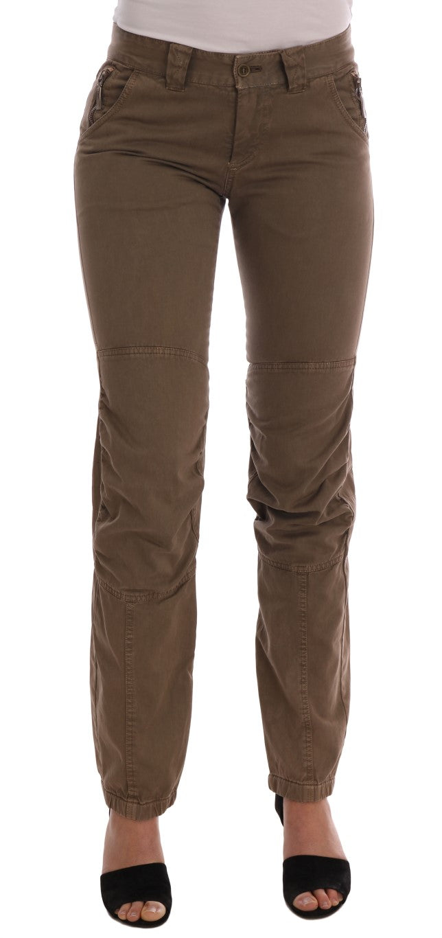 Ermanno Scervino Pantalon slim décontracté en coton marron