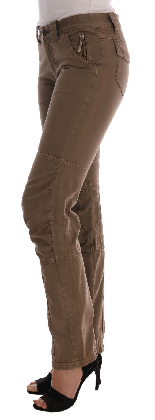 Ermanno Scervino Pantalon slim décontracté en coton marron