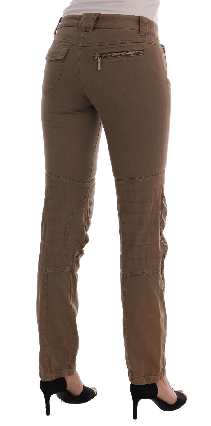 Ermanno Scervino Pantalon slim décontracté en coton marron