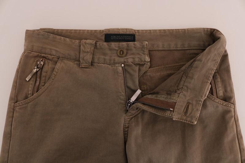 Ermanno Scervino Pantalon slim décontracté en coton marron