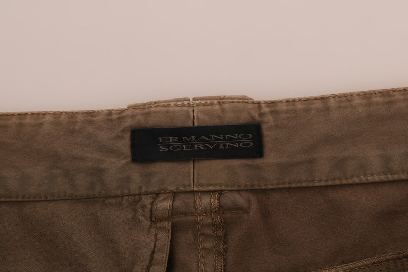 Ermanno Scervino Pantalon slim décontracté en coton marron