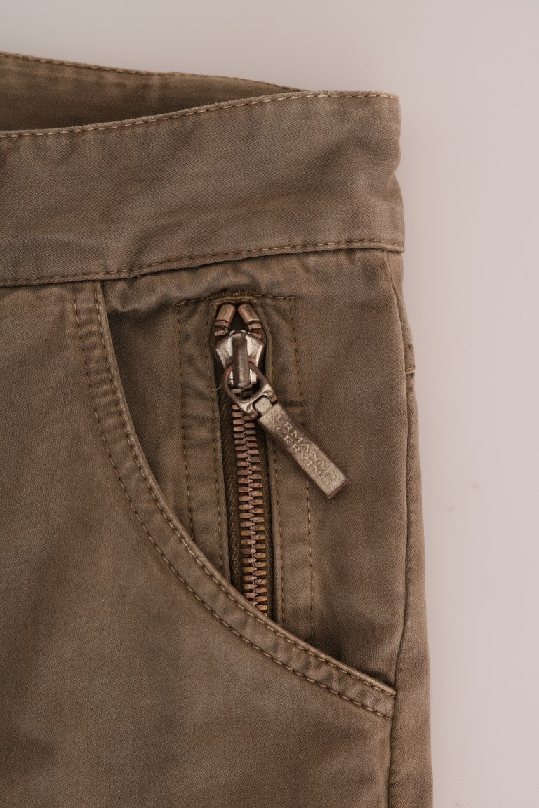 Ermanno Scervino Pantalon slim décontracté en coton marron