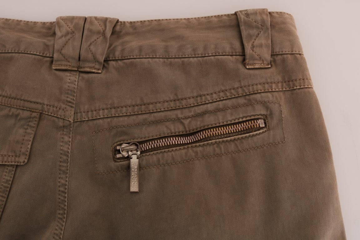 Ermanno Scervino Pantalon slim décontracté en coton marron
