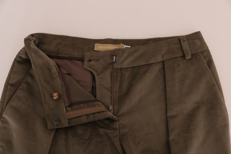 Shorts Bermuda en velours brun d'Ermanno Scervino