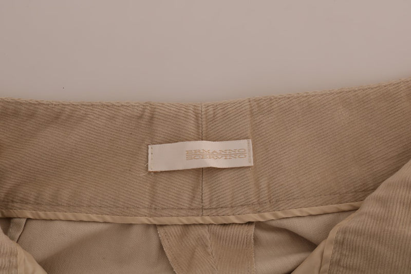 Pantalon coupe bootcut en coton beige d'Ermanno Scervino