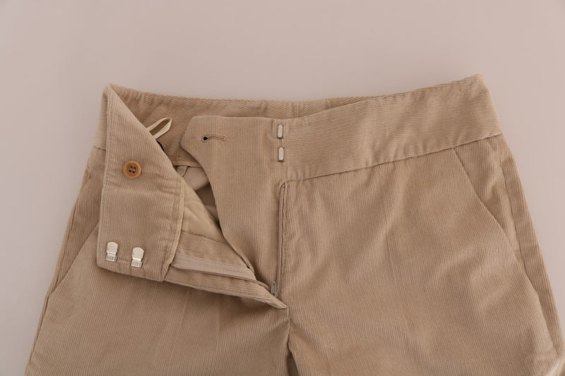 Pantalon coupe bootcut en coton beige d'Ermanno Scervino