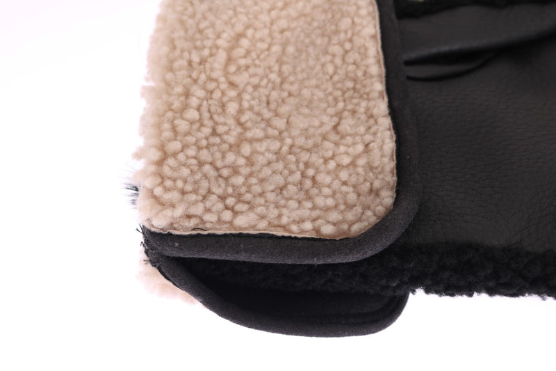 Gants cloutés en peau lainée noire Dolce & Gabbana
