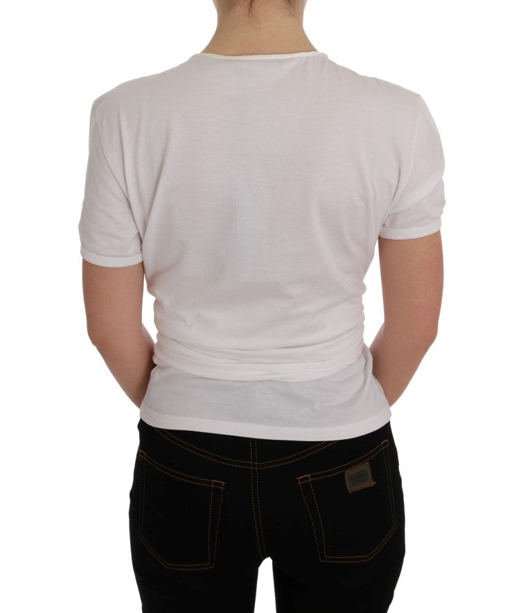 T-shirt en coton et soie blanche de Dolce &amp; Gabbana