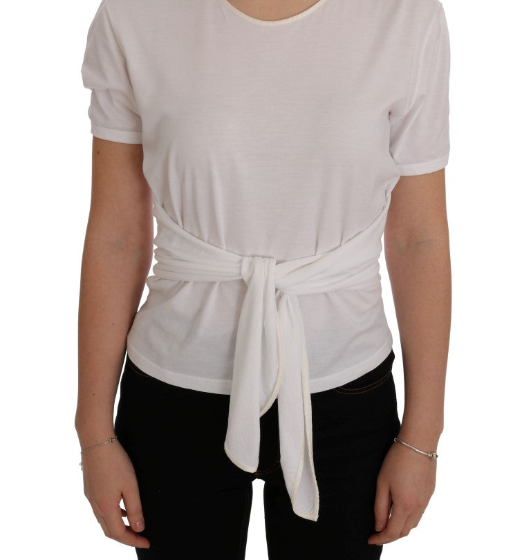 T-shirt en coton et soie blanche de Dolce &amp; Gabbana
