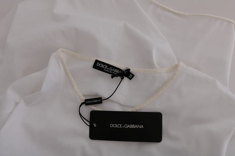 T-shirt en coton et soie blanche de Dolce &amp; Gabbana