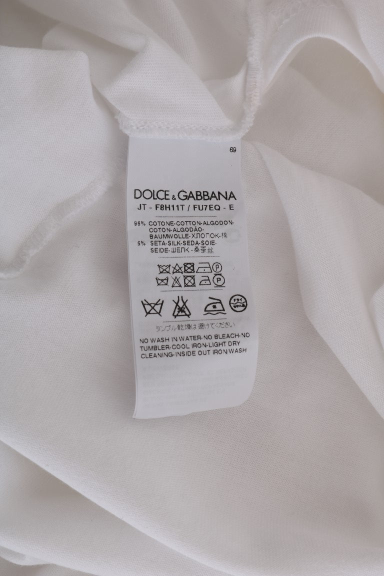 T-shirt en coton et soie blanche de Dolce &amp; Gabbana