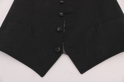 Gilet en coton et rayonne gris "STAFF" de Dolce &amp; Gabbana