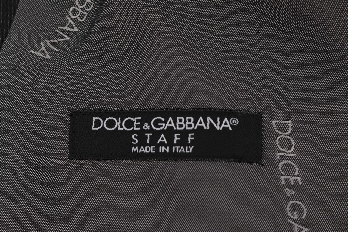 Gilet en coton et rayonne gris "STAFF" de Dolce &amp; Gabbana