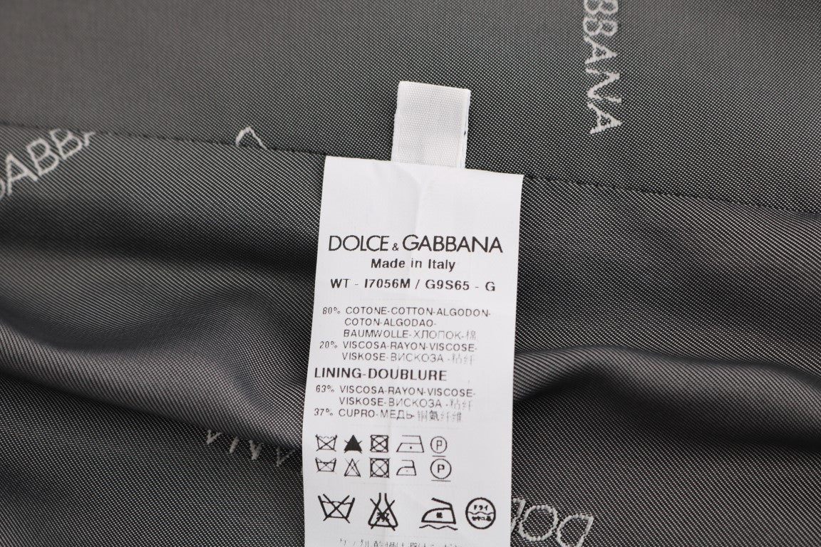 Gilet en coton et rayonne gris "STAFF" de Dolce &amp; Gabbana