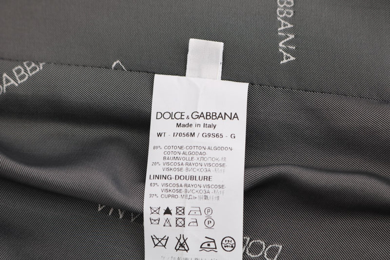 Gilet en coton et rayonne gris "STAFF" de Dolce &amp; Gabbana